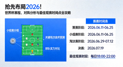 抢先布局2026！世界杯赛程、对阵分析与最佳观赛时间点全攻略，展示了一张战术分析图与观赛时间表结合的画面